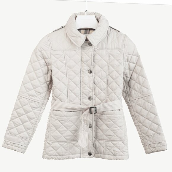 Burberry Grey Quilted Belted Zip Jacket - Picture 1 of 14